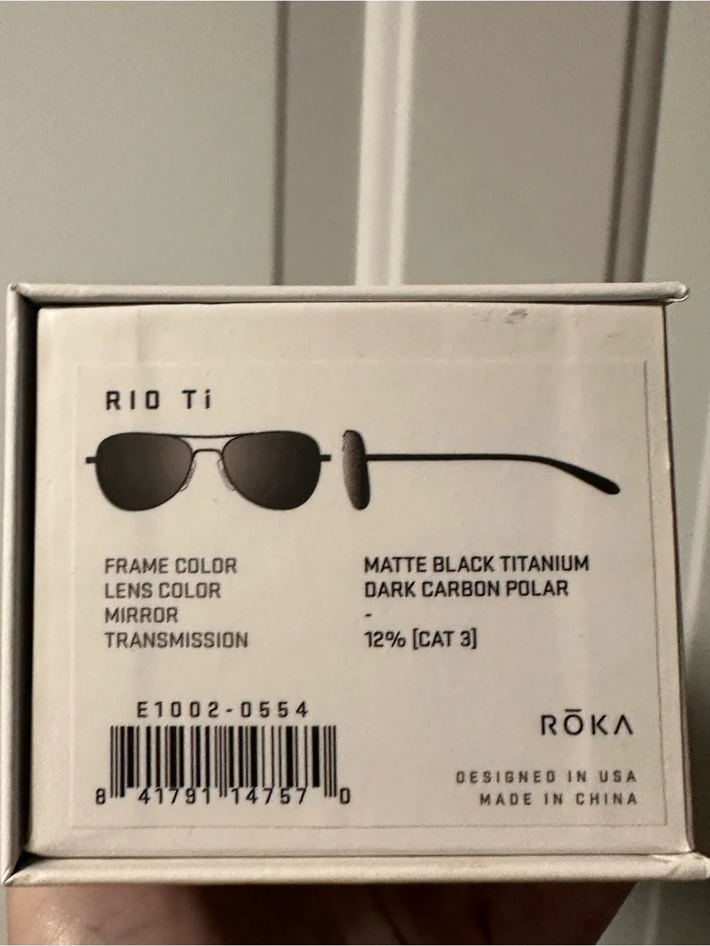 Roka Rio Ti Matte Black Titanium/Dark Carbon Polarized Sunglasses NEW